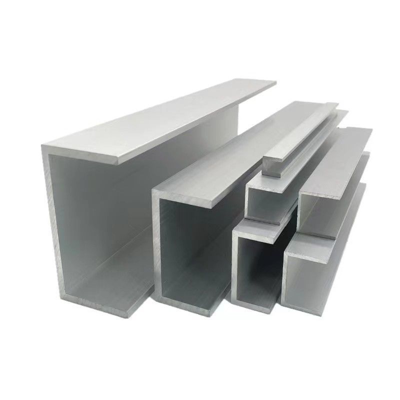 Silver aluminum channel profiles in several cross-section sizes